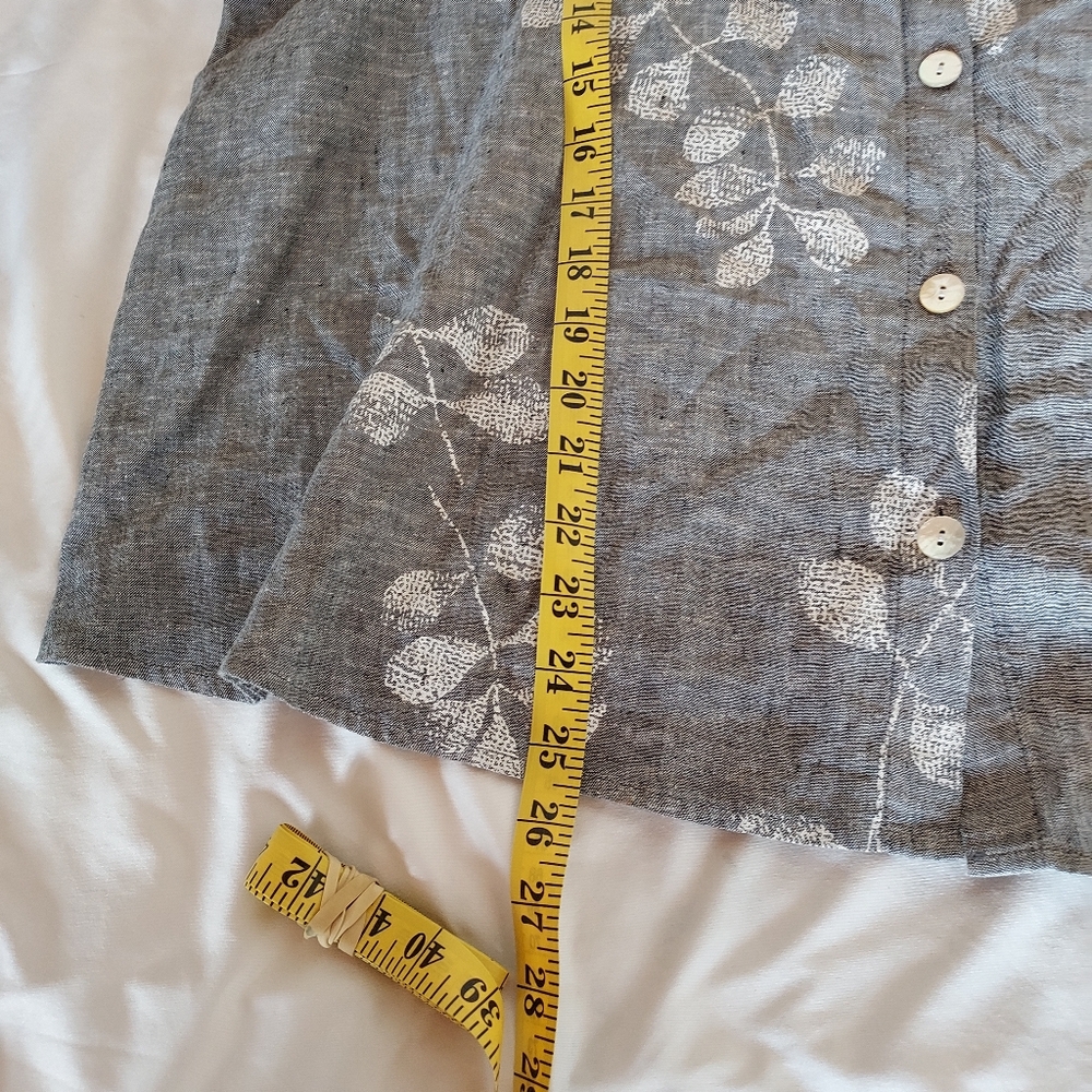 Habitat Women's Plus Size XXL Blouse Oversized Lagenlook Gray Linen Boho - Picture 8 of 11